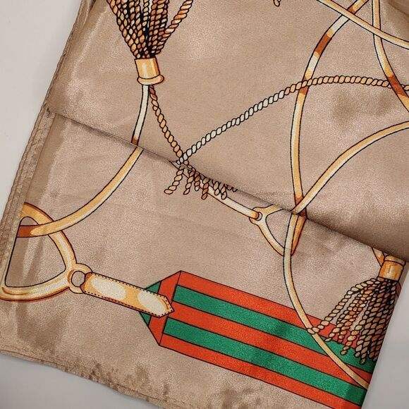 Tan luxury scarf head wrap accessory nautical designed - Picture 2 of 3